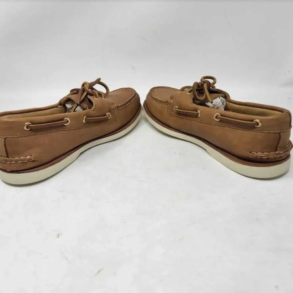 Men's 8 Sperry Gold Cup Authentic Original 2-eye boat shoes soft tan leather
